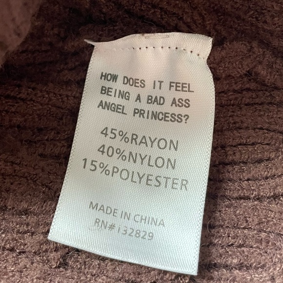 LPA Soren Chocolate Brown Cropped Cable Knit Sweater Ruffle Trim Small Coquette - Picture 8 of 10